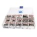 NICO SEE WONDER 105pcs Rolling Ball Barrel Fishing Swivel & 80pcs Fishing Circle Hooks, Eagle Bait Holder Barbs - Stainless Steel High Strength Black Nickel for Saltwater Freshwater Fishing
