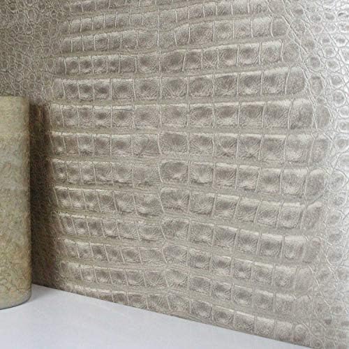 Crocodile Skin Effect Wallpaper | Bronze/Brown & Gold Shimmer