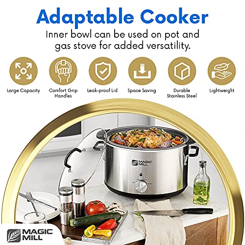 Magic Mill Extra Large Slow Cooker 10 Quart Crock Pot with