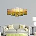 Wieco Art Sunflowers Canvas Prints Wall Art Landscape Pictures Paintings Ready to Hang for Living Room Bedroom Home Office Decorations Modern 5 Panels Stretched and Framed Yellow Flower