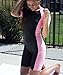 BELLOO Swimsuit for Women One Piece Short-sleeve surfing suit Sun Protection(Light Pink,Medium)