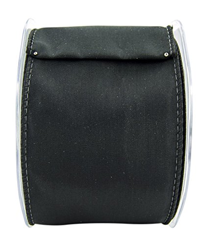 Ribbon Bazaar Wired Iridescent Taffeta 6 inch Black (Same Color Edge) 10 yards 100% Acetate Ribbon