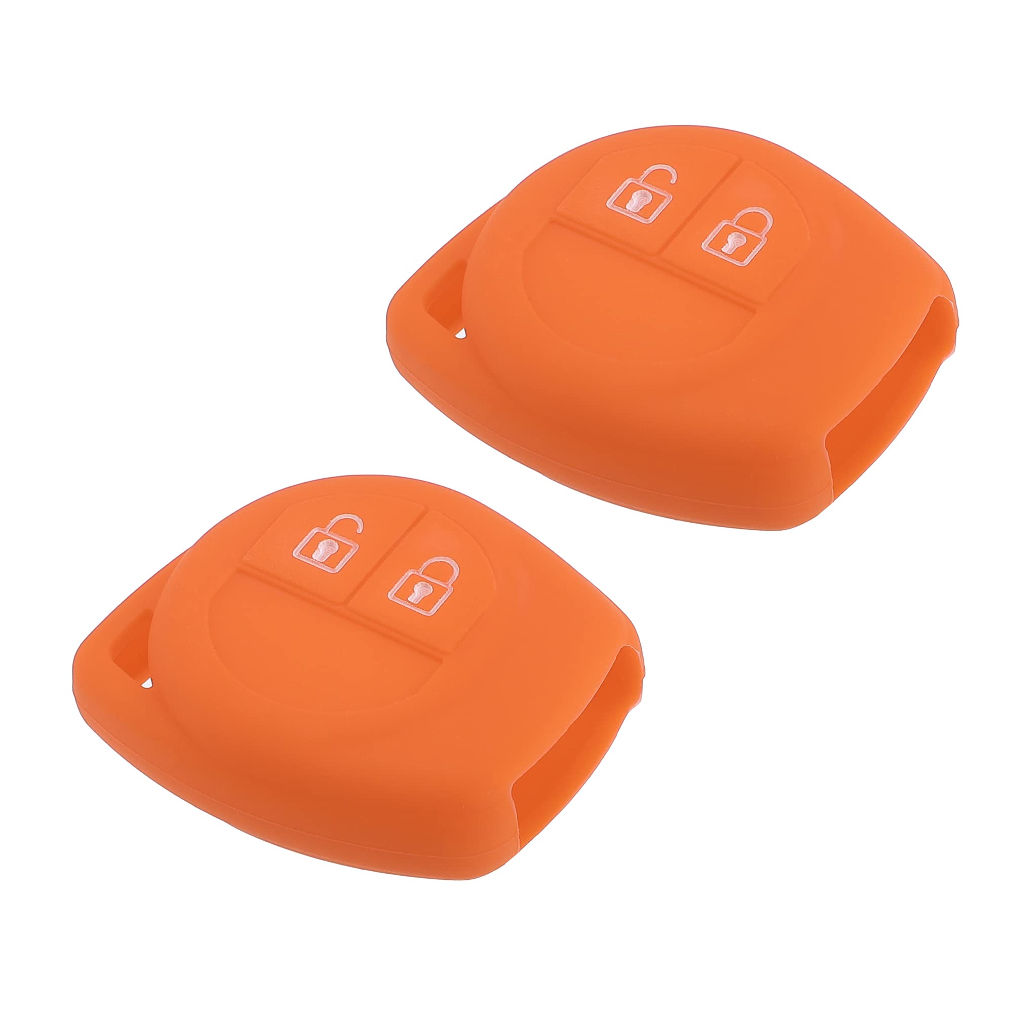 X AUTOHAUX 2 Pcs Remote Key Fob Case Cover for Suzuki 2 Button, Silicone Orange