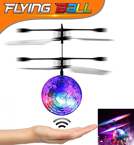 U-miss RC Flying Ball, Crystal Flashing LED Light Flying ball RC Toy RC infrared Induction Helicopter for Kids, Teenagers Colorful Flyings for Kid's Toy (flying ball)