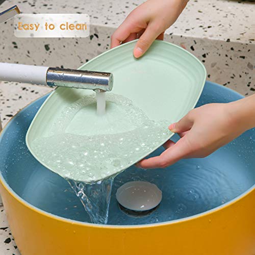 Deefong Wheat Straw Dinnerware set Plates,Lightweight Degradable Dinner