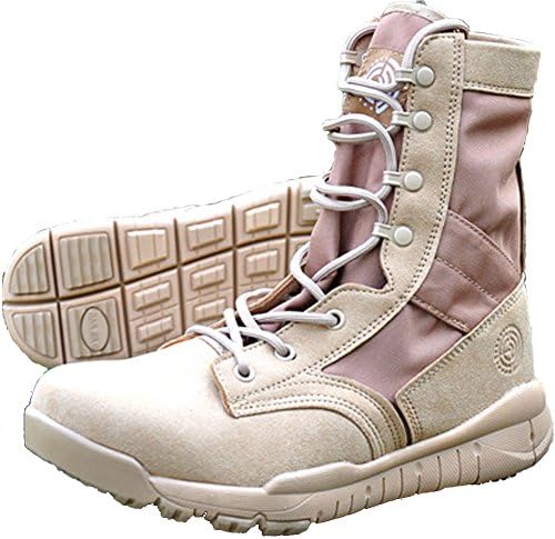 BE DREAMER Men's Lightweight Military Combat Boots,Sand ,US 9
