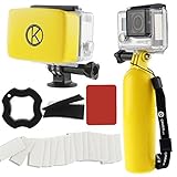 CamKix Accessory Bundle for Gopro Hero 4, Black, Silver, Hero+ LCD, 3+, 3, 2, 1 including Floating Hand Grip / Floater/ Anti-Fog(Yellow)