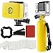 CamKix Accessory Bundle for Gopro Hero 4, Black, Silver, Hero+ LCD, 3+, 3, 2, 1 including Floating Hand Grip / Floater/ Anti-Fog(Yellow)