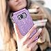 BENTOBEN Galaxy S8 Case, Samsung Galaxy S8 Case, Shockproof Glitter Sparkly Bling 2 in 1 Hybrid Hard PC Shiny Faux Leather Chrome Protective Case for Samsung Galaxy S8 2017 (5.8 Inch), Purple