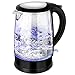 Habor Electric Kettle, 1.7L Glass Electric Kettle 1500W Fast Boiling Heater Cordless Hot Water Pot Drinking Tea Water Boiler with Blue LED Light and Boil Dry Protection