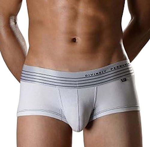 Summer's Fashion Men's Hipster Wide Waistband Cotton Boxer Brief White, Asian M