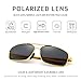 SUNGAIT Ultra Lightweight Rectangular Polarized Sunglasses UV400 Protection (Gold Frame Grey Lens, 62) Metal Frame 2458 JKH