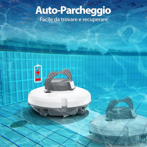 (2026 New) S1 Above Ground Pool Robot, Dual Drive Battery, 130 Min Autonomy for Above Ground Pools 120 m², Exceeds 18° Incline, Quick Drainage, Automatic Parking