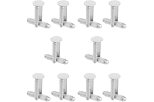 Earrings 10PCS Mens Cufflinks Cufflinks Silver Tone Back Blank 0.31" Gold Cufflinks for Man