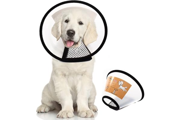QIYADIN Plastic Pet Recovery Collars & Cones for Dogs and Cats After Surgery Adjustable Dog Neck Cone Surgical Elizabeth E-Co