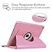 Fintie Rotating Case for iPad 6th / 5th Generation (2018 2017 Model, 9.7 inch), iPad Air 2 (9.7 Inch), iPad Air 1 (9.7 Inch) - 360 Degree Rotating Protective Stand Cover Auto Sleep, Pink