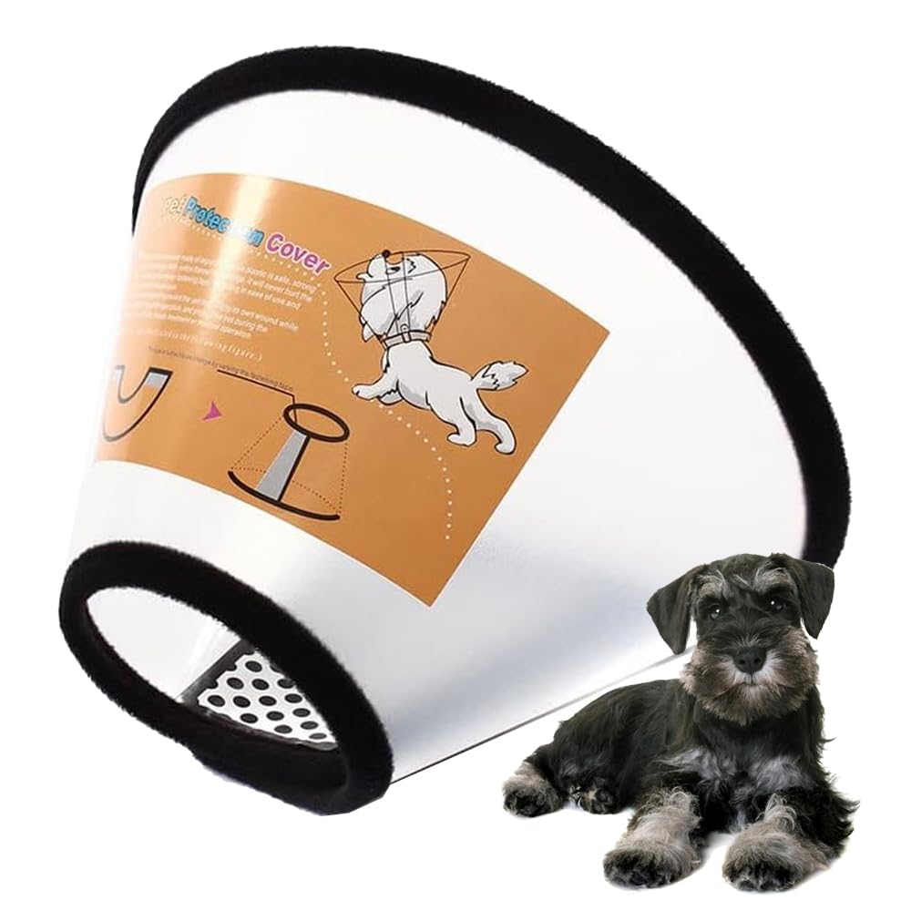 Dog Cone Collar After Surgery Recovery Collars for Dogs Cats, Cats Dog Cones for Anti-Licking Pet Protective Neck Cone Stop Licking, Adjustable Plastic Soft Collar for Wound Dogs and Cats（NO：4）