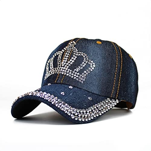 Womens Las Vegas Studded Fashion Baseball Cap - Dark Denim 