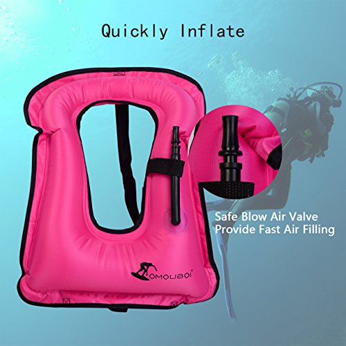 OMOUBOI Life Jackets Unisex Adult Inflatable Snorkel Vest Snorkel Jacket Free Diving Safety Jacket