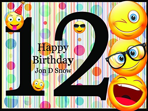 image for speedyorders Custom Emoji Personalized Birthday Poster With Happy Smil