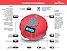 Bluetooth Speaker with LCD Display, NFC, FM Radio and Subwoofer Effect- Shower Speaker with Crystal Clear Sound and 3 Firm Suction Cups – Hands Free Speakerphone … (Red)