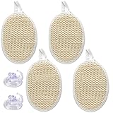 BERGMAN KELLY Exfoliating Sisal Pads with Hook, 4 Pack - Stronger Than Loofah