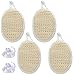 BERGMAN KELLY Exfoliating Sisal Pads with Hook, 4 Pack - Stronger Than Loofah