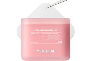 MEDIHEAL Toner Pads – Collagen Hydrating & Firming Pads for Face with 98% Low-Molecular Collagen, Plumping Elasticity Care – 