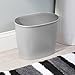 mDesign Toilet Paper Roll Holder, Bowl Brush, Wastebasket Trash Can for Bathroom - Set of 3, Gray