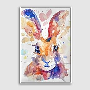Framed Canvas Home Artwork Decoration Watercolor Painting Canvas Wall Art for Living Room, Bedroom - 16x24 inches