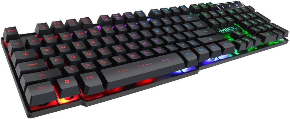 K400/F2088 2.4GHz Plus Wired USB Gaming Keyboard AK-600 Wired USB Floating Keycap Characters Glow Backlit Gaming Keyboard(Black),For E-sports mechanical game keyboard For E-sports mechanical game keyb