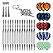 Sametop Soft Tip Darts Set 12 Packs Darts 16 Grams with 5 Style Flights, Aluminum Shafts, Silver Steel Barrels, 100 Dart Tips and Darts Tool