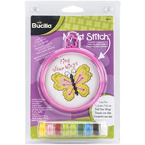 Bucilla My 1st Stitch Mini Counted Cross Stitch Kit, 46349 Find Your Wings