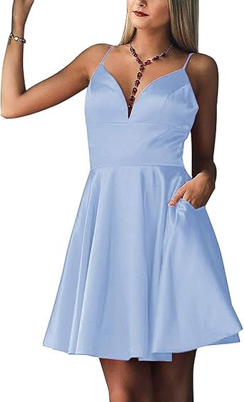 spaghetti strap homecoming dress short