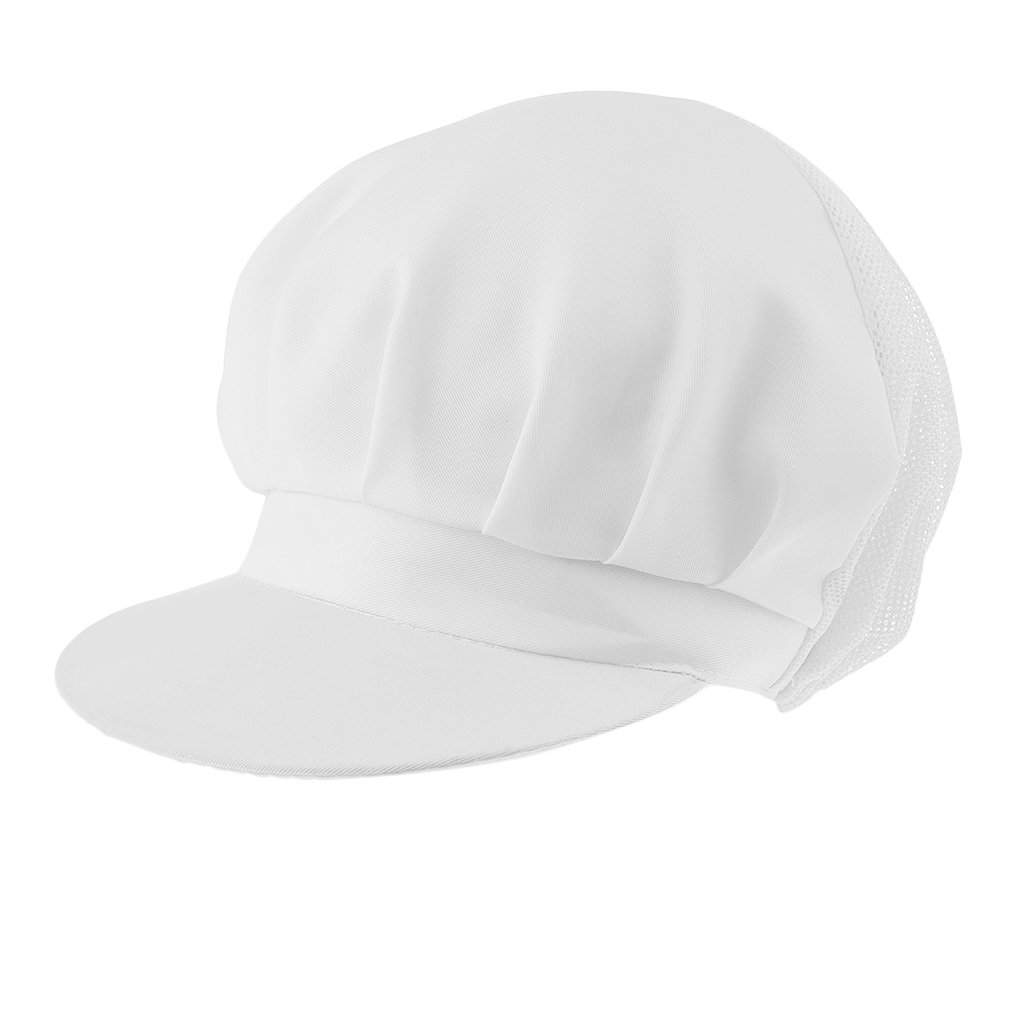 Restaurant Kitchen Half Mesh Ajustable Chef Hat White Cooking Adult Hat