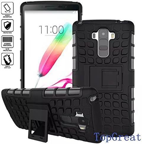 G4 Case,LG G4 Case,TopGreat/TPU+PC/Hybrid Rubberized/[Full-Body Protection][Scratchproof] [Shock proof] [Skidproof] Impact Resistant Hard Shell With Kickstand [Gifts] for LG G4 (Black)