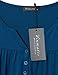 Vinmatto Women's Long Sleeve Henley V Neck Pleated Button Details Tunic Shirt Top(XXL,Dark Blue)