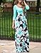 DUNEA Women's Maxi Dress Floral Printed Autumn 3/4 Sleeve, Green, Size Large