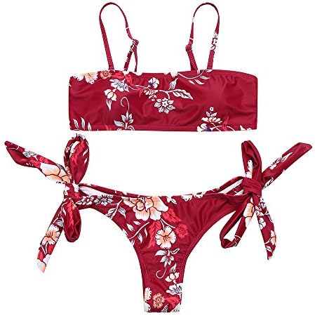 DIPOLA Womens Halter Swimwear Removable Printing Push up Pad Bikini Set