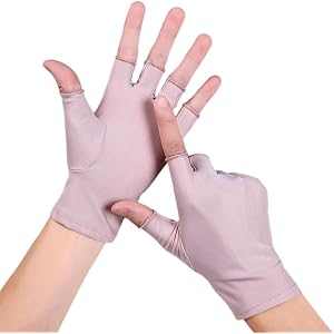 UV Protection Gloves for Women Men Cooling Fingerless Glove for Protect Hands Non Slip Sunblock Driving Gloves for Women Outd
