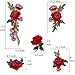 Comfun 12 Pack Sew On Red Rose Flower Patch Badge Embroidered Floral Applique Decorative Patches
