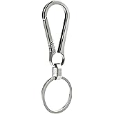 Titanium Carabiner Keychain Multi Functional Lightweight Outdoor Keychain Minimalist Key Holder with Titanium Key Ring