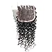 BLY 7A Mongolian Kinky Curly Human Hair 3 Bundles 16/18/20 Inch with 4x4 Lace Closure 14 Inch Unprocessed Hair Weave Weft for Black Women Natural Color