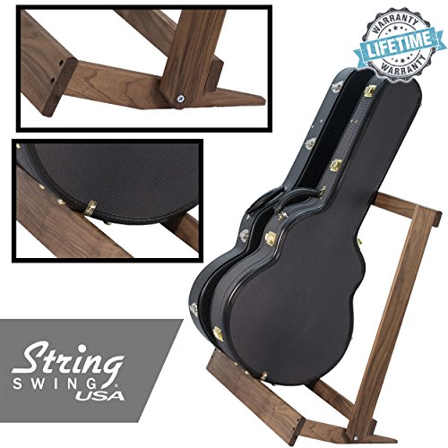 String Swing Walnut Guitar Case Rack for Electric and Acoustic, CC29-BW - Thumbnail 2