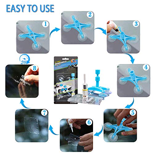 【New Version】 Windshield Repair Kit,Newest Generation Car Windshield Repair Tools with Windshield Repair Resin for Auto Glass Windshield Crack Chip Scratch, Chips, Cracks, Bulll's-Eyes and Stars