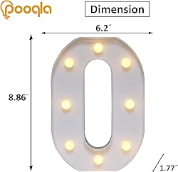 Pooqla LED Light Up Numbers, Warm White and Cool