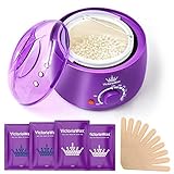 Yeelen Wax Warmer Hair Removal Waxing Kit Wax Melts 4 Hard Wax Beans for Full Body Brazilian Bikini, Legs, Face, 20 Wax Applicator Sticks, At Home Waxing Kit for Women and Men