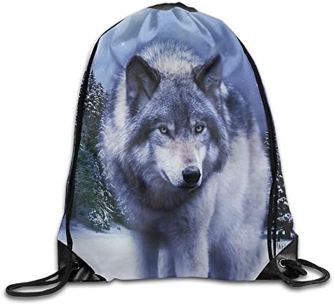 Disaeq Wolf Unisex Leisure Summer Drawstring Bag Height 43cm Width 36cm
