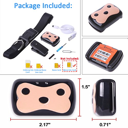 Beafup Pet GPS Collar Tracker, Real Time Locator & Activity Monitor Tracking Device for Dogs and Cats