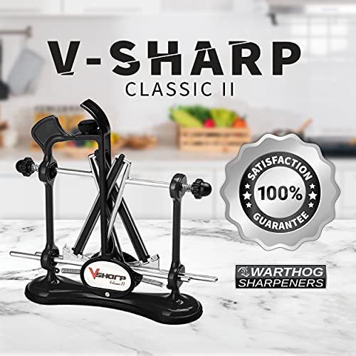Warthog VSharp Classic II Knife Sharpeners, 325 Grit Diamond Rods with Adjustable Angles